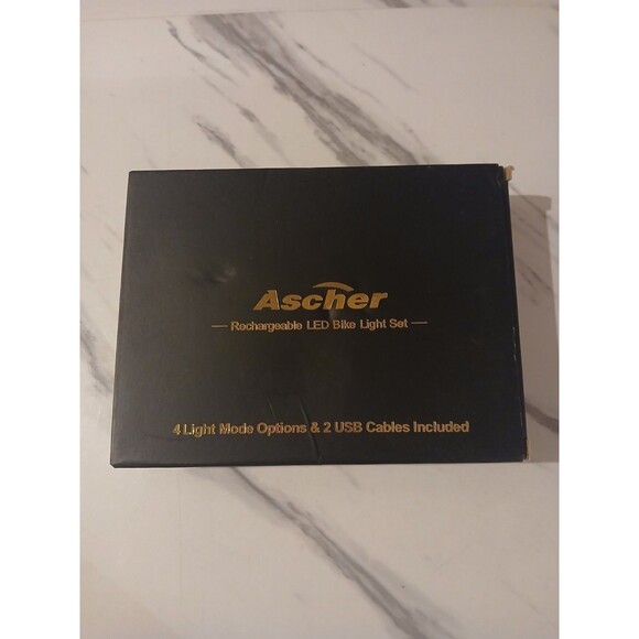 Ascher Other - Ascher USB Rechargeable LED Bike Light Set, Model HJ-040 Open Box